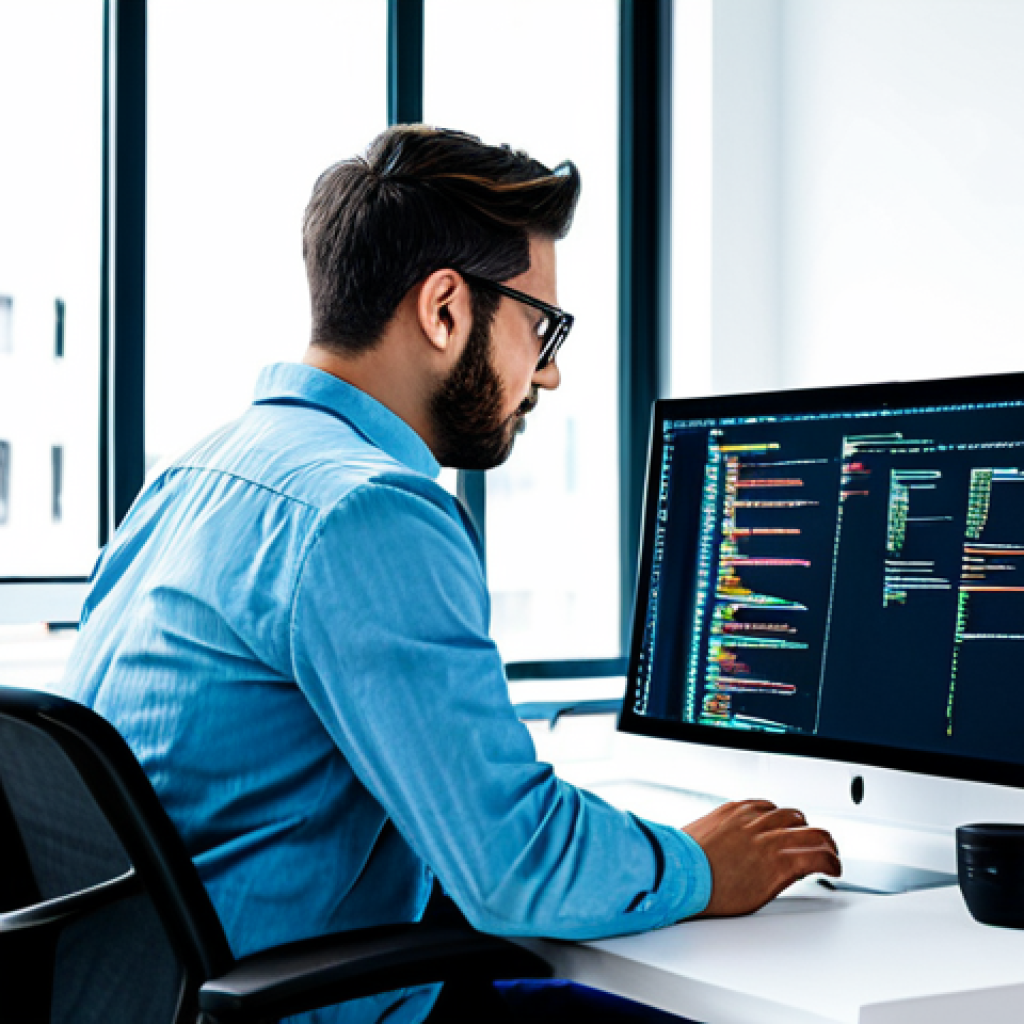 **
"A professional AI developer in a modern, brightly lit office, working on a computer with lines of code displayed on the screen, fully clothed in appropriate attire, safe for work, perfect anatomy, natural proportions, family-friendly, professional environment, coding intensely, focused expression."
**