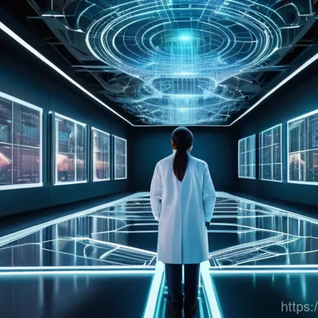 AI 개발의 문제 해결 방법 - **Prompt:** A visually striking, futuristic laboratory scene. In the center, a luminous, intricate n...