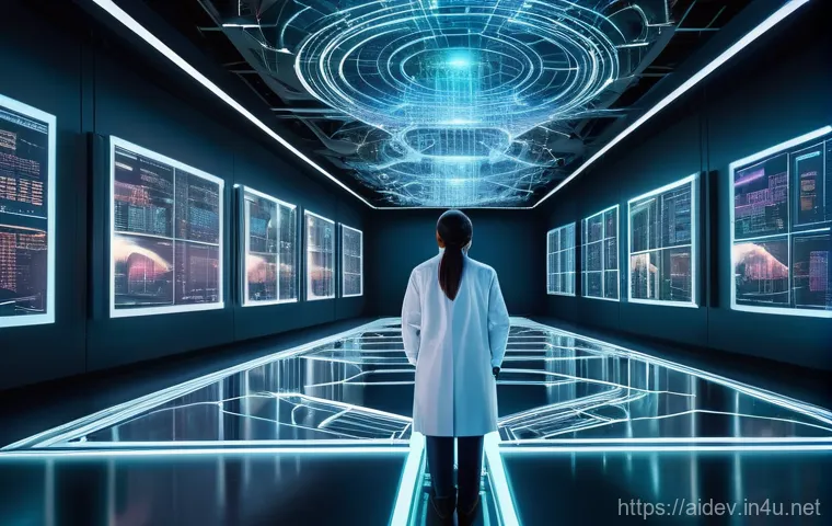 AI 개발의 문제 해결 방법 - **Prompt:** A visually striking, futuristic laboratory scene. In the center, a luminous, intricate n...